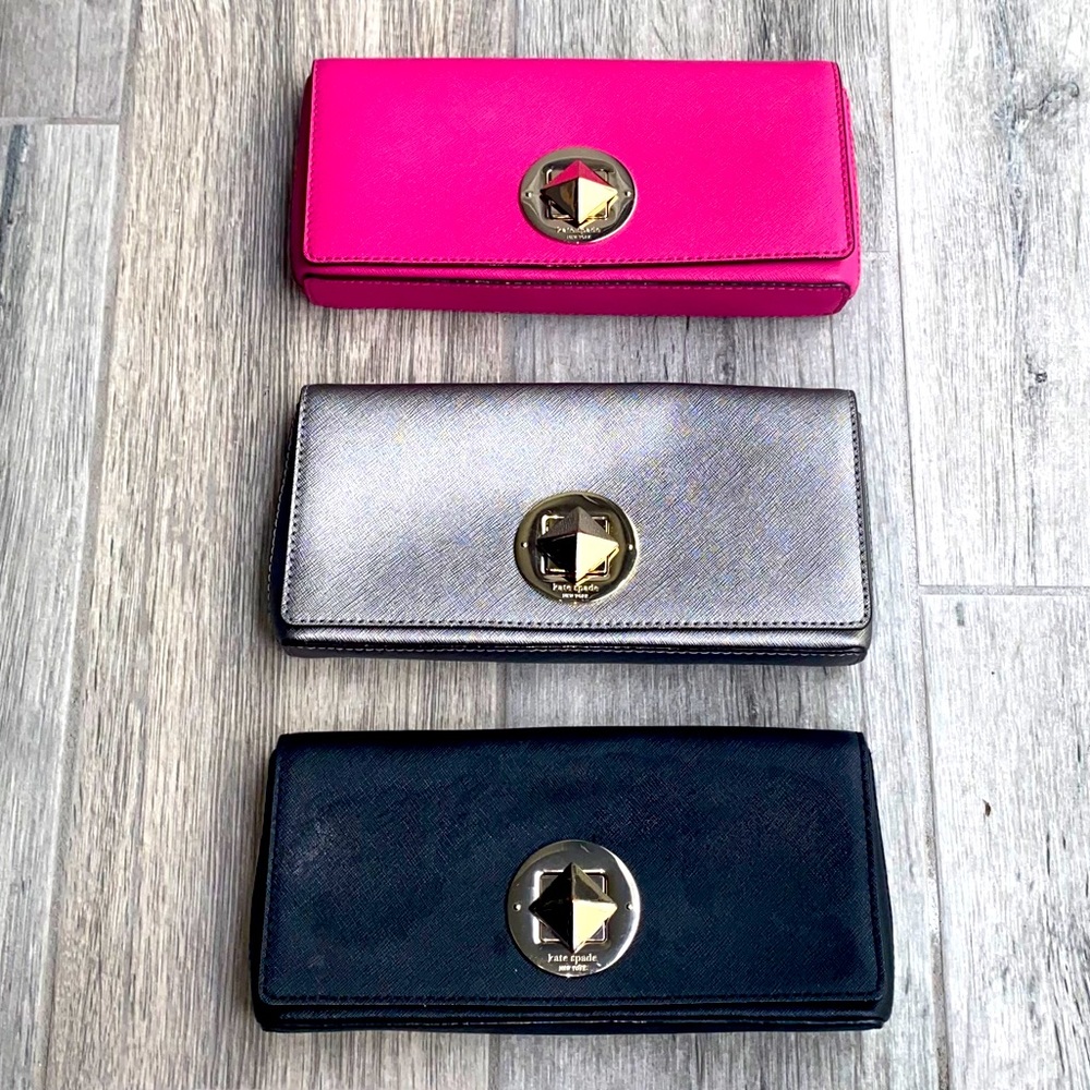 💖💖💖 KATE SPADE clutch in hot pink. EUC. 💖💖💖